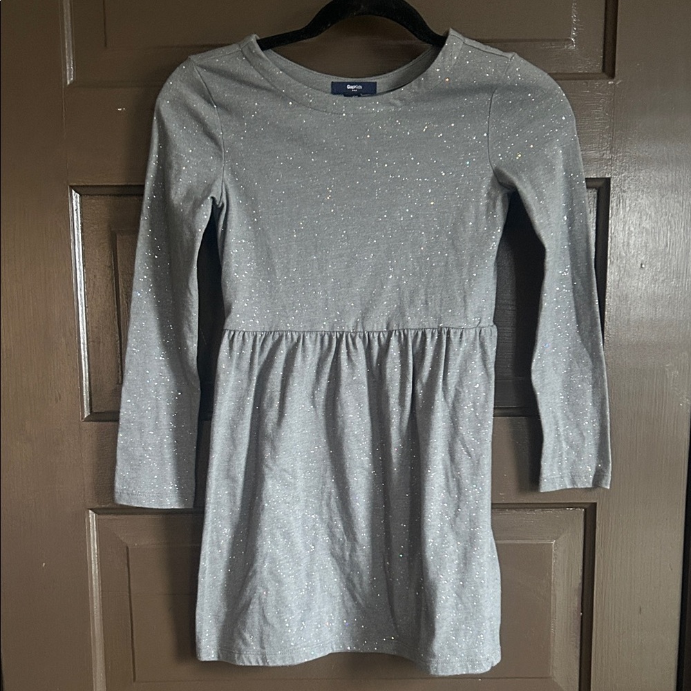 Gap Sparkly Gray Kids Dress; 8/9 years